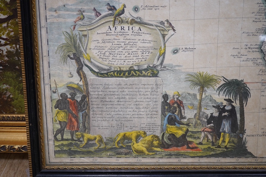 Johann Baptist Homann (German, 1664-1724), hand coloured engraved map of Africa, 1737, 47 x 57cm. Condition - fair, some discolouration throughout